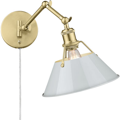 Orwell Articulating Wall Sconce Wall Light in Brushed Champagne Bronze, Dusky Blue