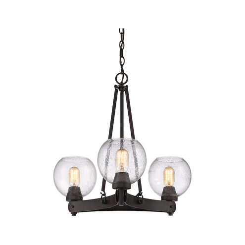 Galveston 3 Light 24 inch Rubbed Bronze Chandelier Ceiling Light, Mini