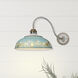 Kinsley 1 Light 14 inch Aged Galvanized Steel Swing Arm Wall Lamp Wall Light in Antique Teal