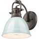 Yep Duncan Vanity Wall Light in Rubbed Bronze, Seafoam