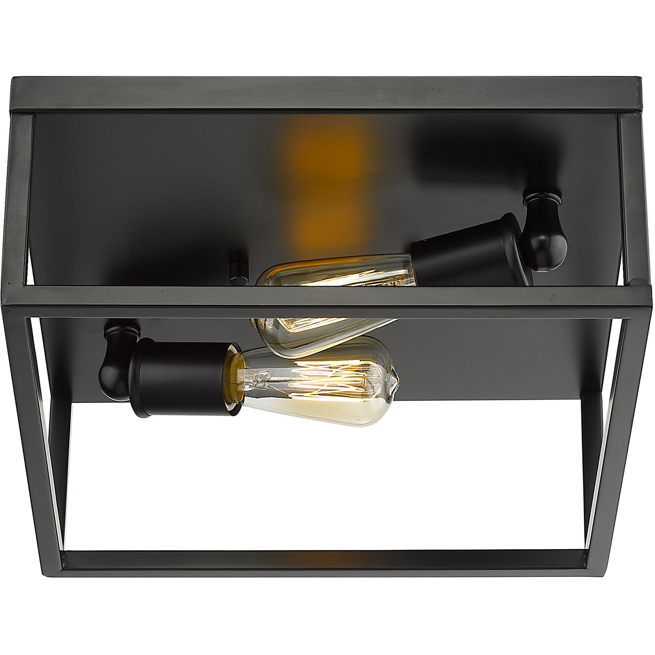 Wesson 2 Light 12 inch Matte Black Flush Mount Ceiling Light