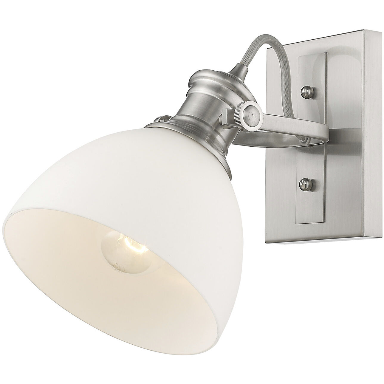 Yep Hines Vanity Wall Light in Pewter, Opal Glass