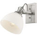 Yep Hines Vanity Wall Light in Pewter, Opal Glass