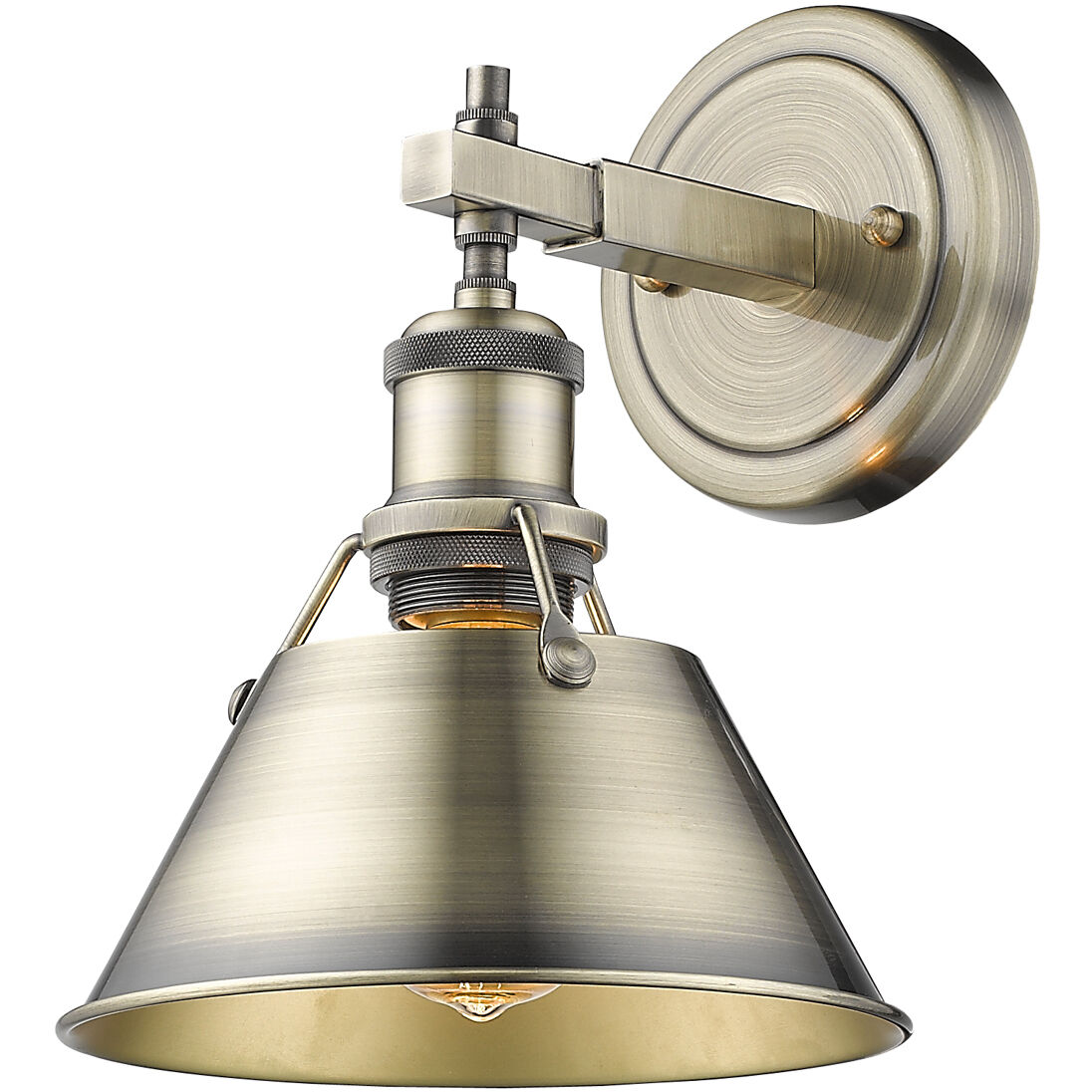 Yep Orwell Vanity Wall Light in Aged Brass, Chrome