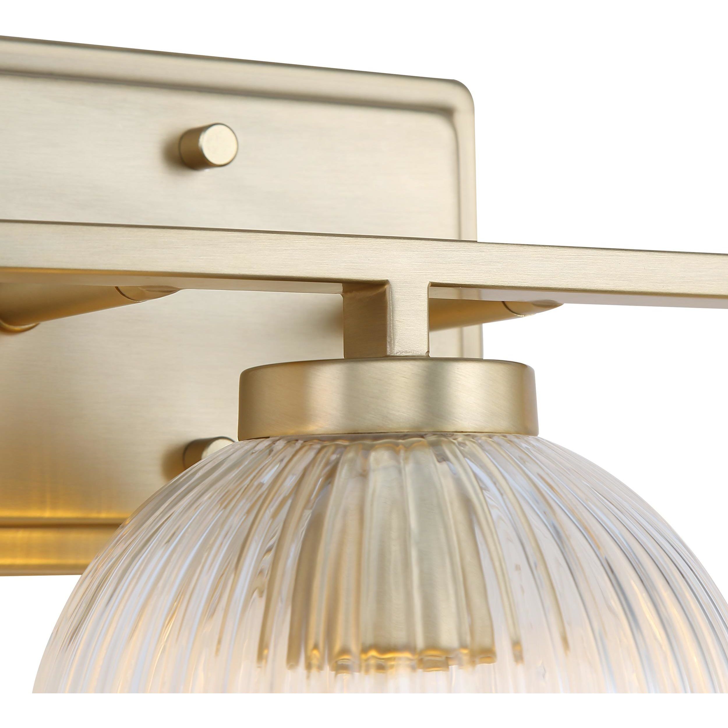 Yep Elliott Vanity Wall Light in Brushed Champagne Brass, Ribbed