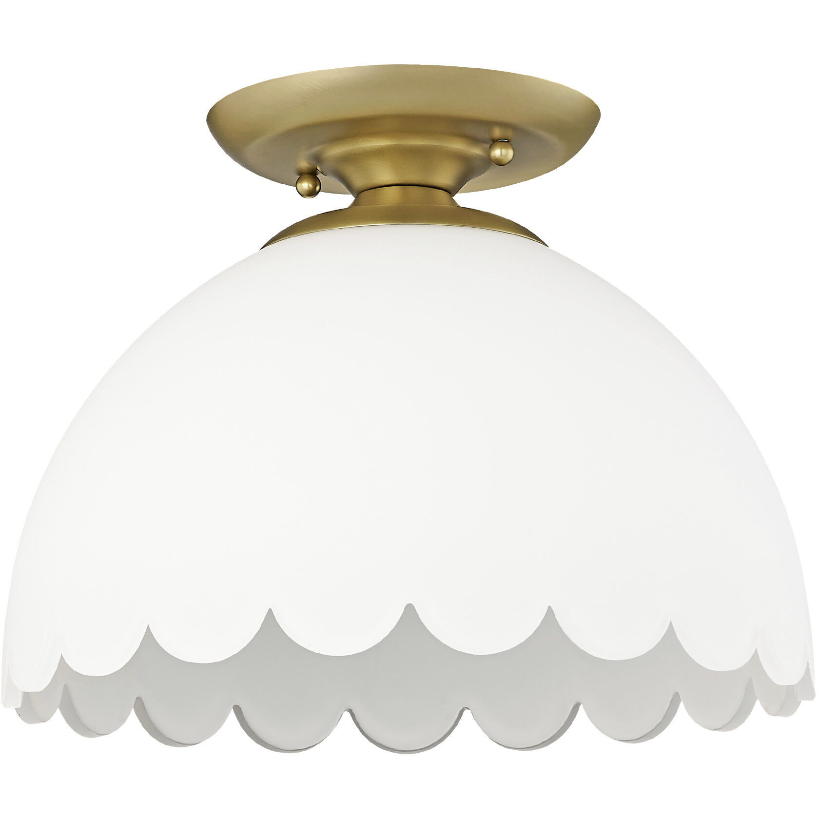 Dorinda 1 Light 12.25 inch Brushed Champagne Brass Semi-Flush Mount Ceiling Light