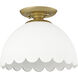 Dorinda 1 Light 12.25 inch Brushed Champagne Brass Semi-Flush Mount Ceiling Light