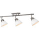 Duncan 3 Light 6.5 inch Pewter Semi-Flush Track Light Ceiling Light in Matte White, Damp