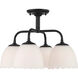 Dorinda 4 Light 18 inch Matte Black Semi-Flush Mount Ceiling Light