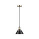 Orwell 1 Light 7.5 inch Aged Brass Mini Pendant Ceiling Light in Matte Black, Small