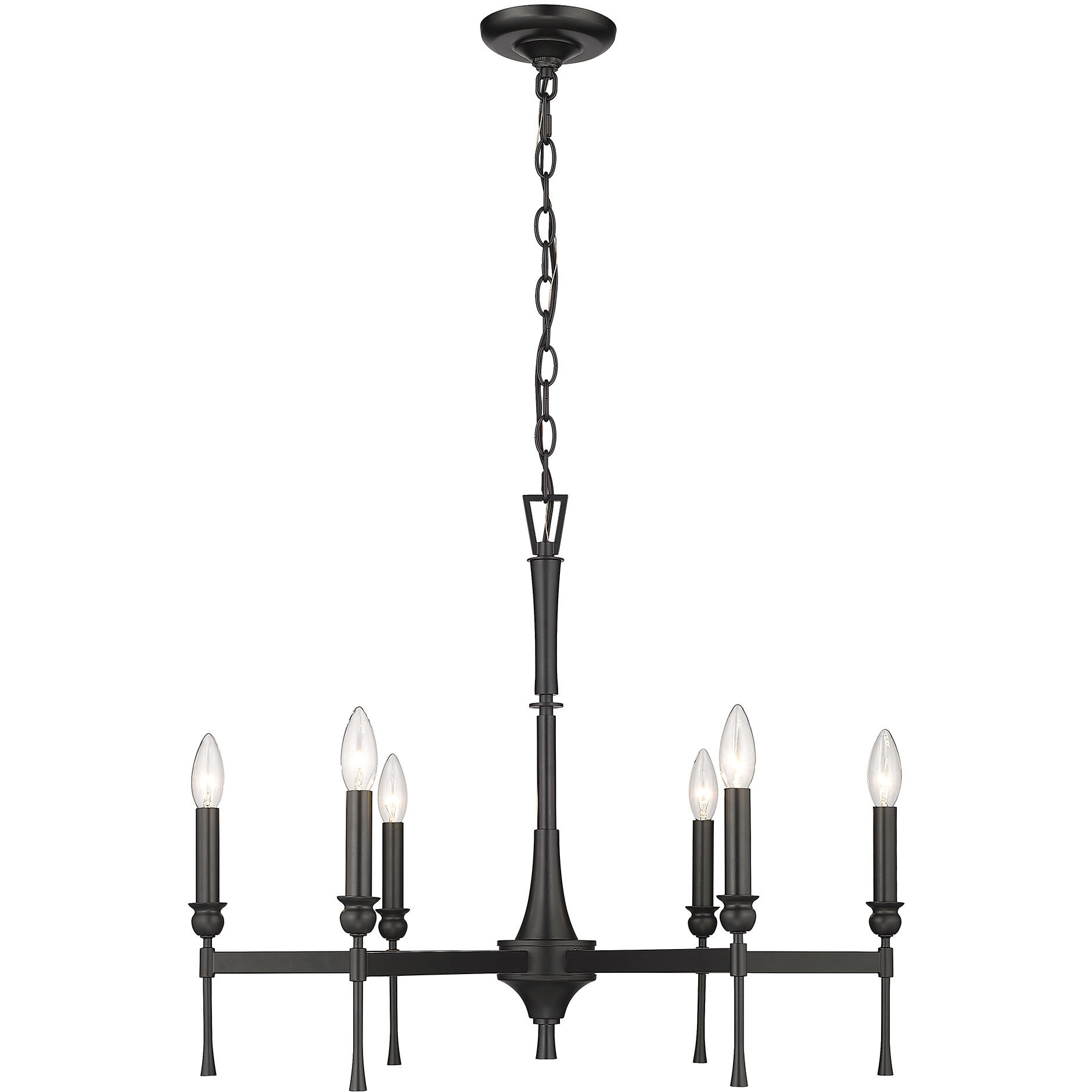 Landon 26 inch 60.00 watt Matte Black Chandelier Ceiling Light