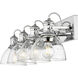 Hines 4 Light 34.5 inch Chrome Bath Vanity Light Wall Light in Seeded Glass