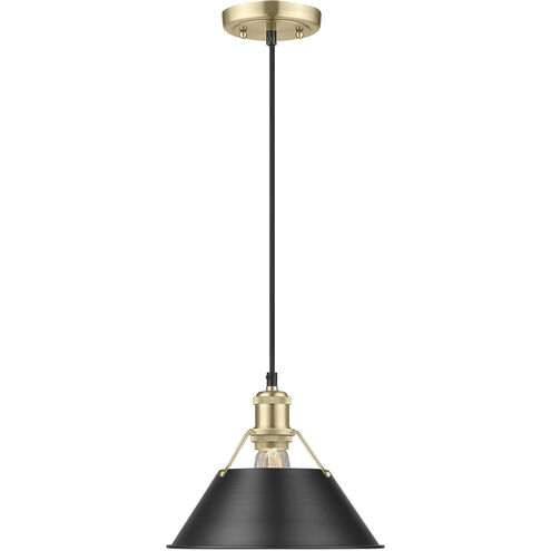 Orwell 1 Light 10 inch Brushed Champagne Bronze Pendant Ceiling Light in Matte Black