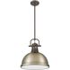 Duncan 1 Light 14 inch Rubbed Bronze Pendant Ceiling Light in Aged Brass