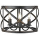 Alcott 3 Light 15 inch Antique Black Iron Flush Mount Ceiling Light