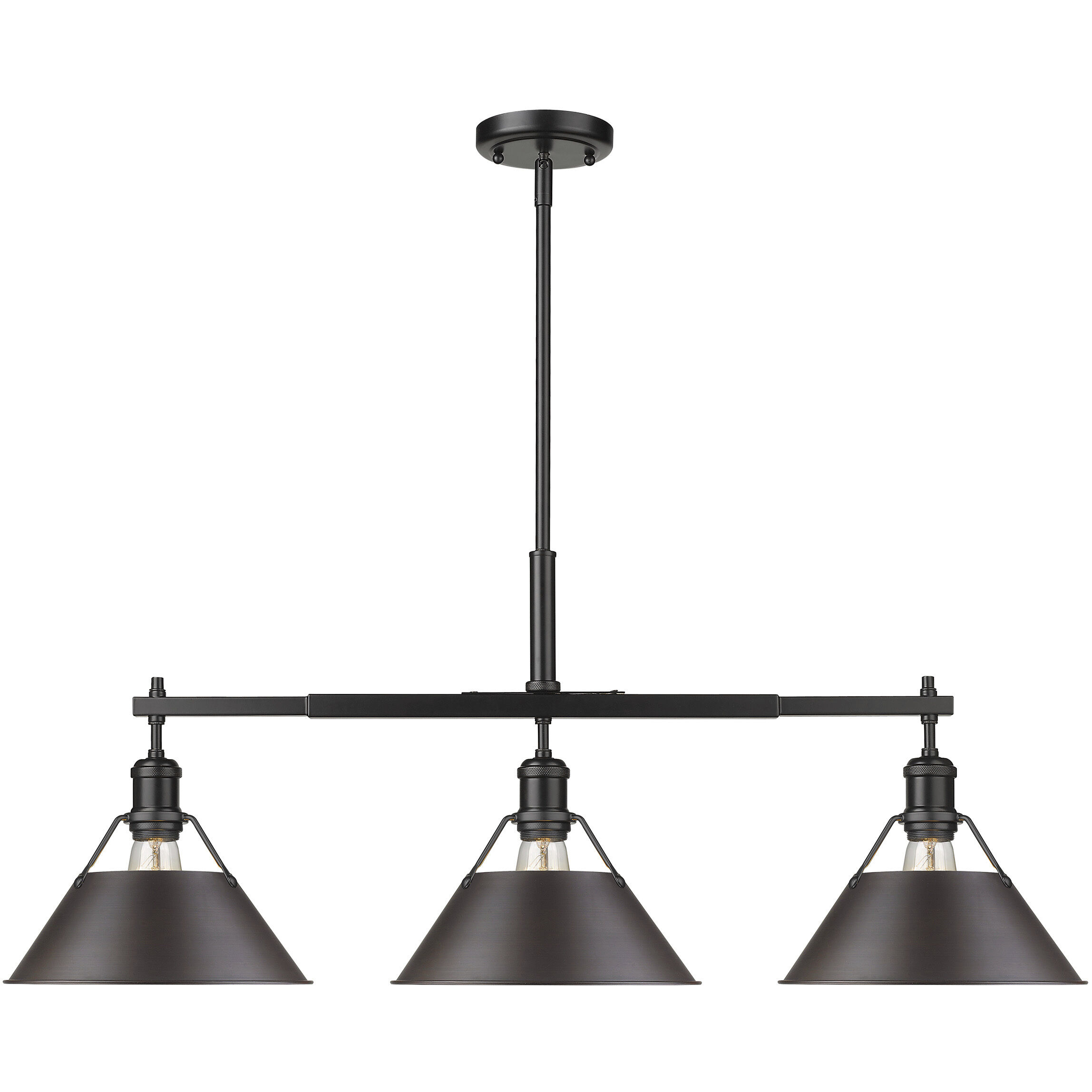 Yep Orwell Island Light Ceiling Light in Matte Black, Rubbed Bronze
