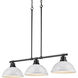 Duncan 3 Light 40 inch Matte Black Linear Pendant Ceiling Light in White