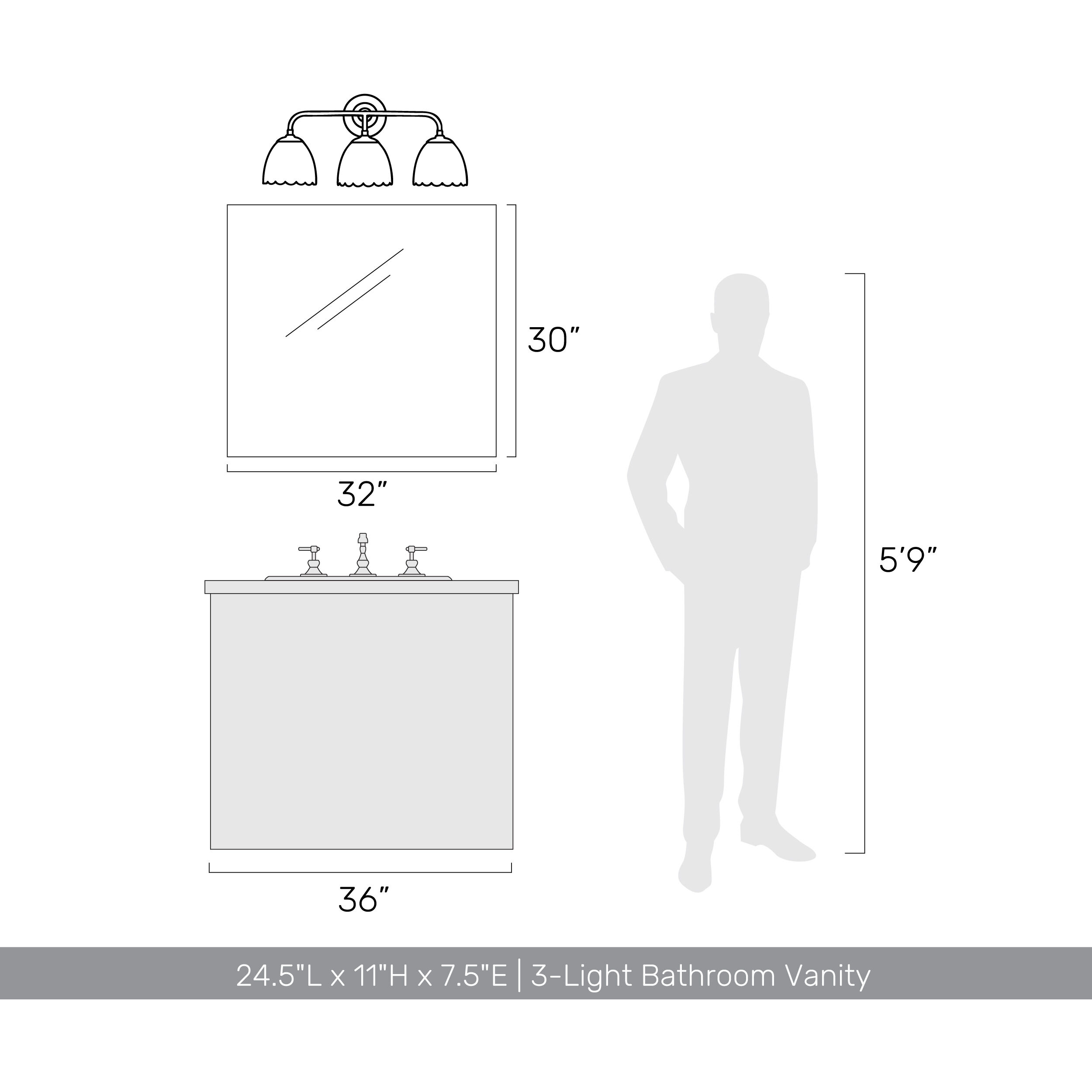 Dorinda Vanity Wall Light in Brushed Champagne Brass