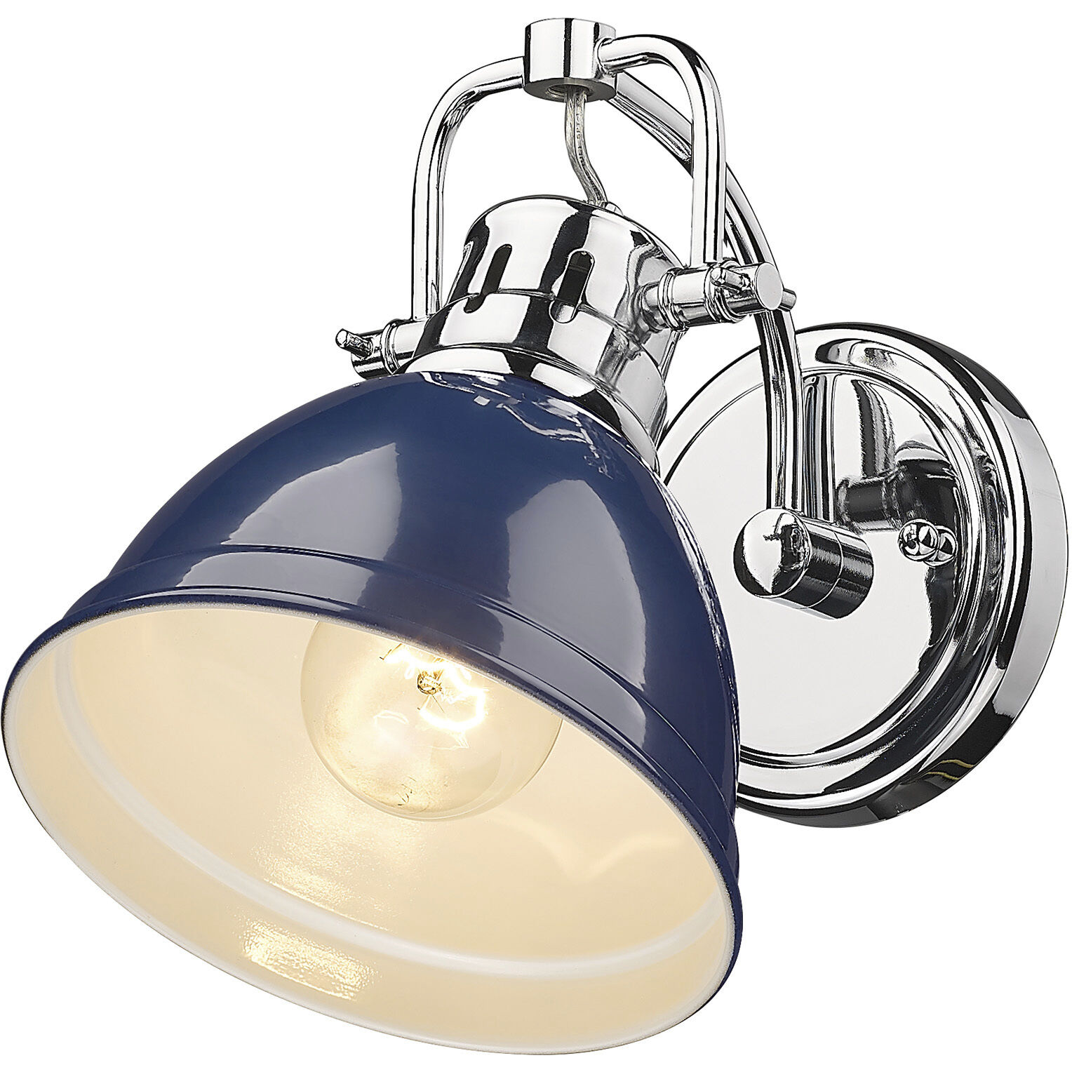Yep Duncan Vanity Wall Light in Chrome, Navy
