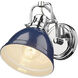 Yep Duncan Vanity Wall Light in Chrome, Navy