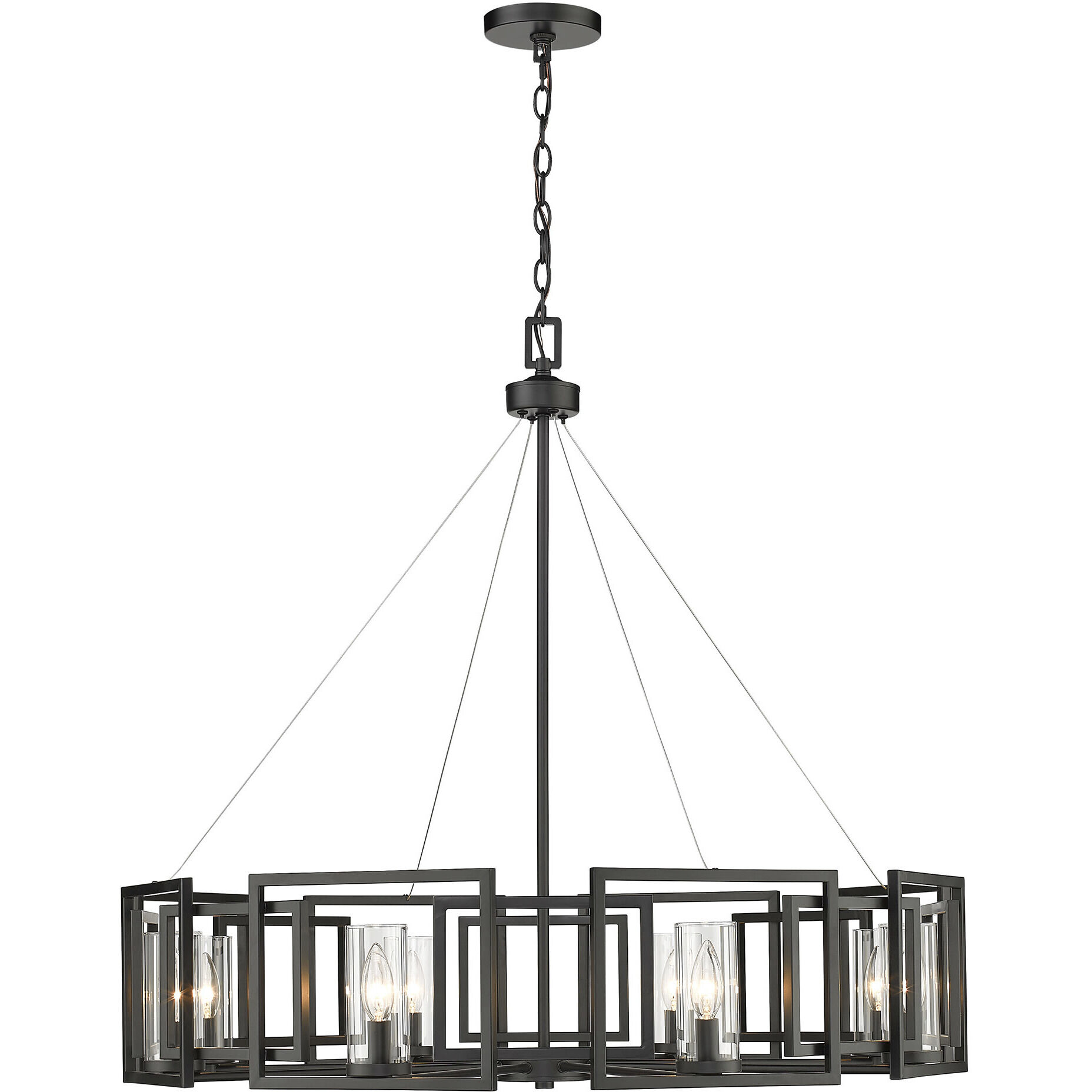 Marco 8 Light 35.38 inch Matte Black Chandelier Ceiling Light