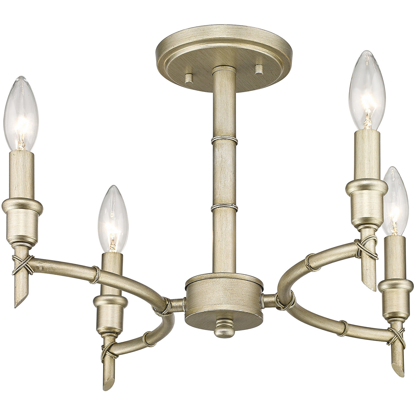 Cambay 4 Light 13 inch White Gold Semi-Flush Mount Ceiling Light