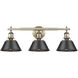 Yep Orwell Vanity Wall Light in Aged Brass, Matte Black