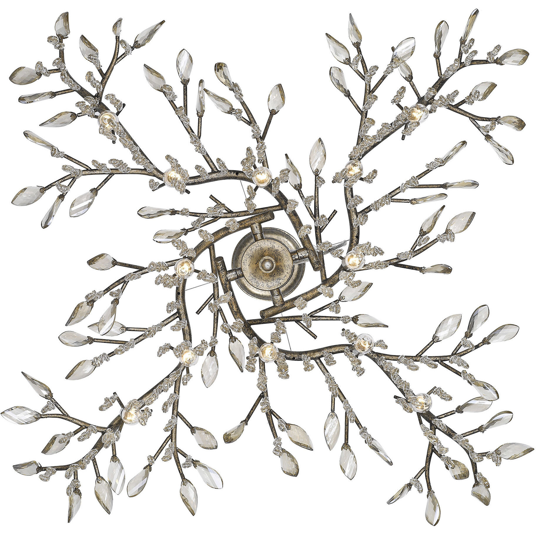 Autumn Twilight 40 inch 60.00 watt Mystic Gold Chandelier Ceiling Light, Large