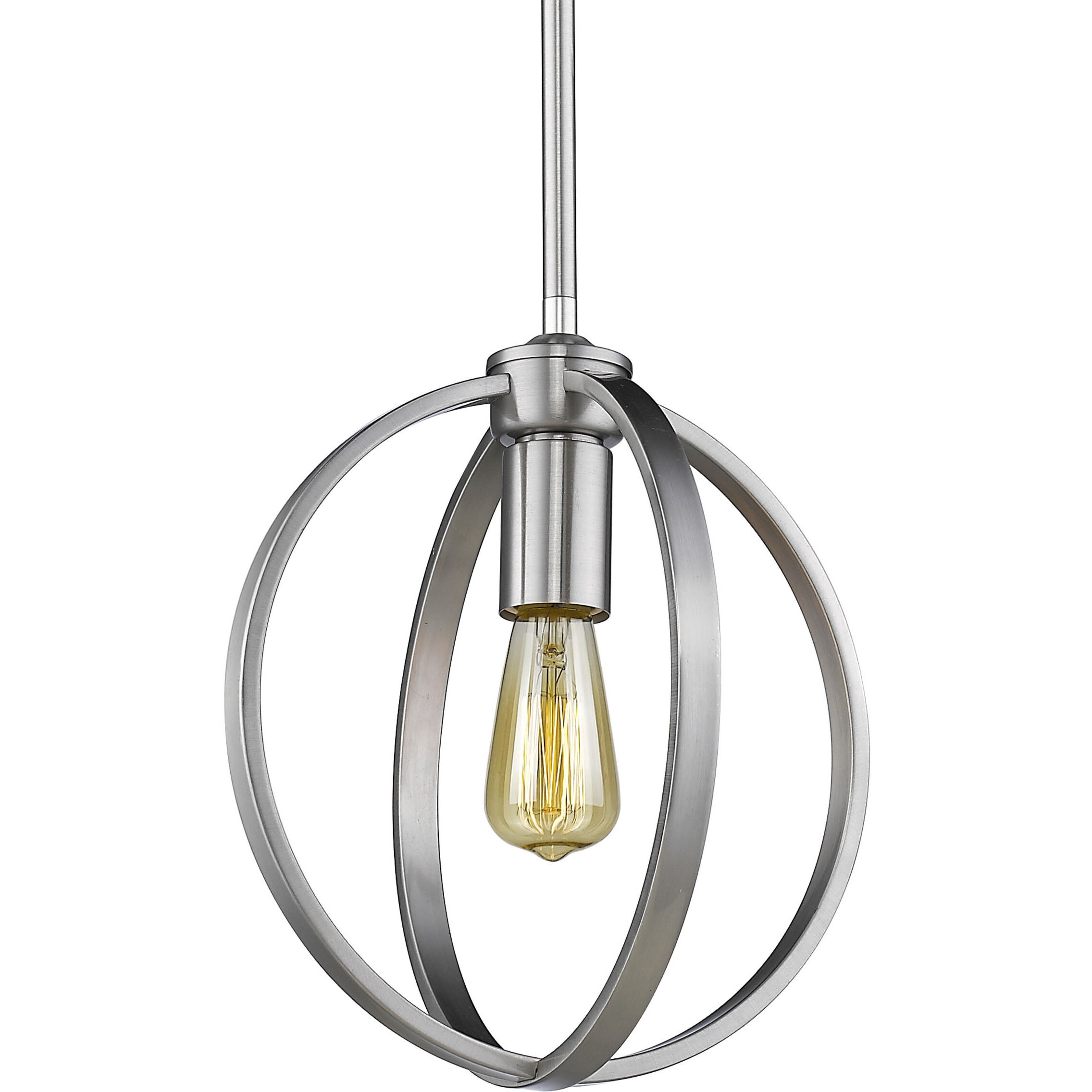 Colson Pendant Ceiling Light in Pewter, No Shade