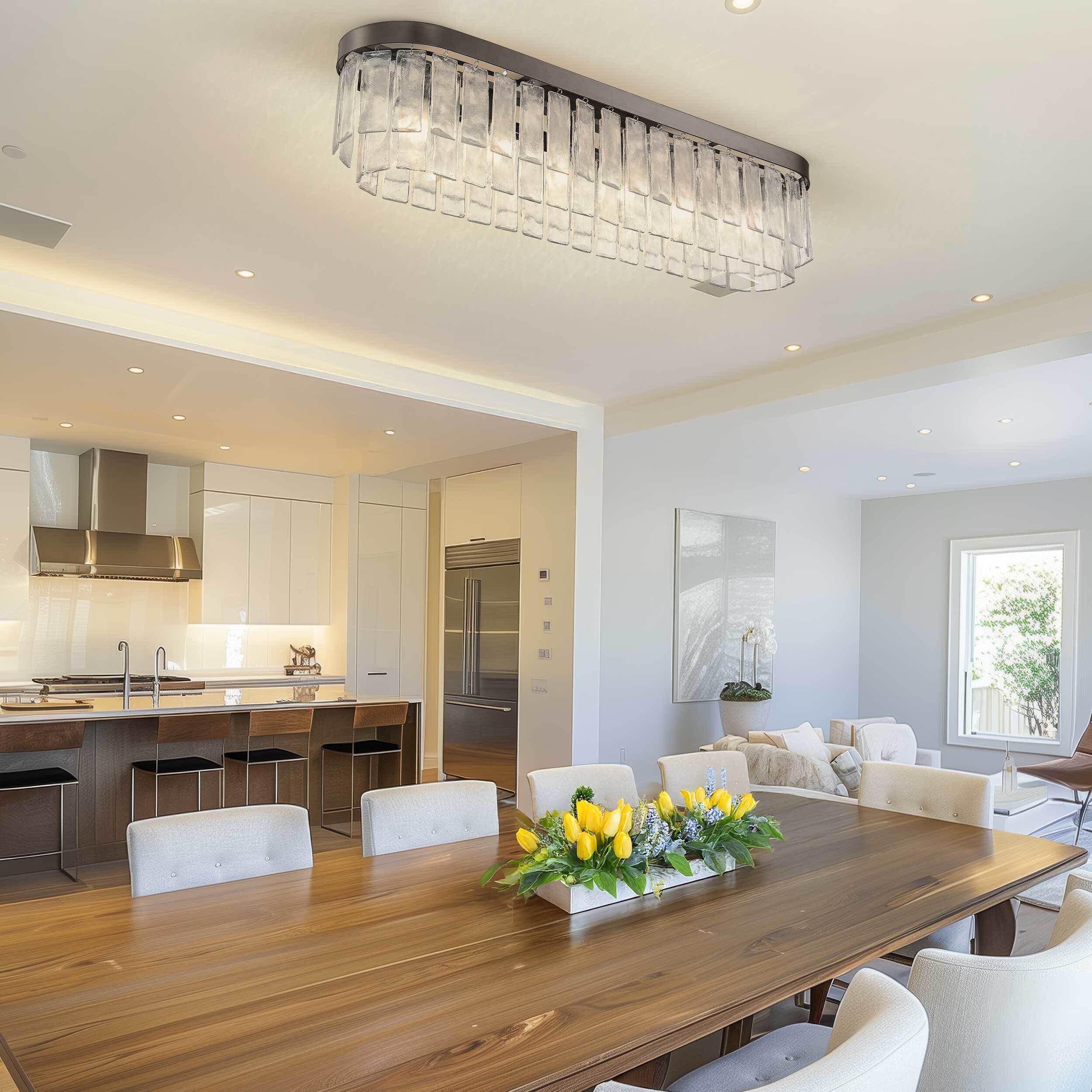 Ciara 6 Light 42 inch Matte Black Flush Mount Ceiling Light