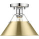 Orwell 1 Light 10 inch Chrome Flush Mount Ceiling Light in Brushed Champagne Bronze