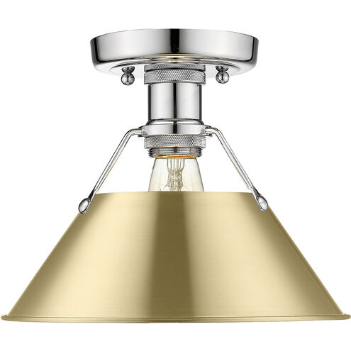 Orwell 1 Light 10 inch Chrome Flush Mount Ceiling Light in Brushed Champagne Bronze