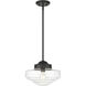 Ingalls 1 Light 12 inch Matte Black Pendant Ceiling Light in Clear Glass, Medium