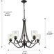 Parrish 27.25 inch 60.00 watt Matte Black Chandelier Ceiling Light