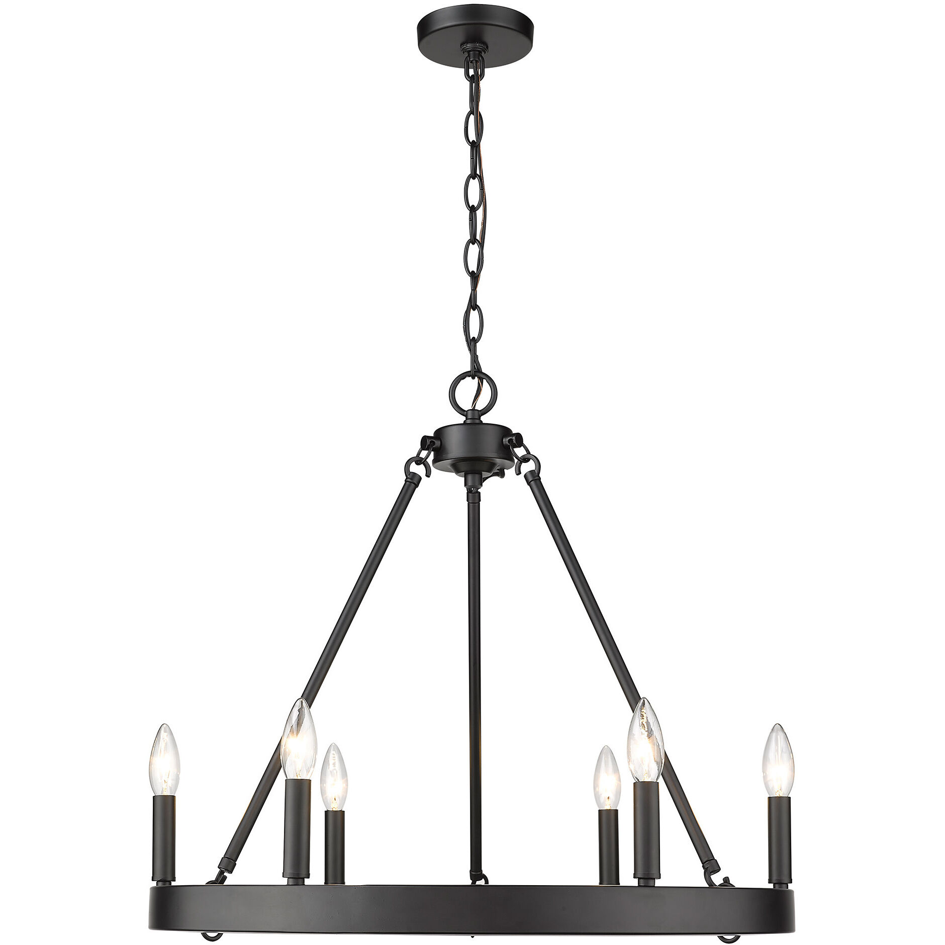 Alastair 24 inch 60.00 watt Matte Black Chandelier Ceiling Light