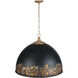 Alison 8 Light 27 inch Vintage Gold Pendant Ceiling Light in Weathered Black Iron