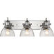 Yep Hines Vanity Wall Light in Chrome, Seeded Glass