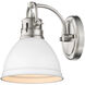 Duncan 1 Light 8 inch Pewter Bath Vanity Wall Light in Matte White