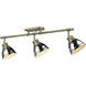 Duncan 3 Light 6.5 inch Aged Brass Semi-Flush Track Light Ceiling Light in Chrome, Damp