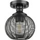 Calypso 1 Light 7.63 inch Matte Black Semi-Flush Mount Ceiling Light