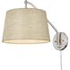 Ryleigh Articulating Wall Sconce Wall Light in Pewter, Natural Sisal
