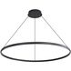 Veritas LED 35.38 inch Sand Black Ring Chandelier Ceiling Light