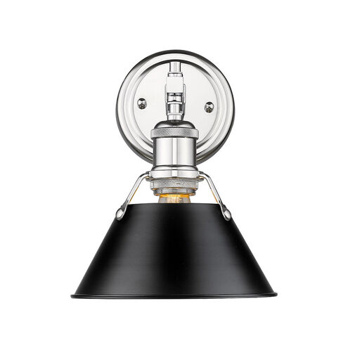 Orwell 1 Light 9 inch Chrome Bath Vanity Wall Light in Matte Black