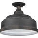 Keating 3 Light 13.75 inch Antique Black Iron Semi-Flush Mount Ceiling Light