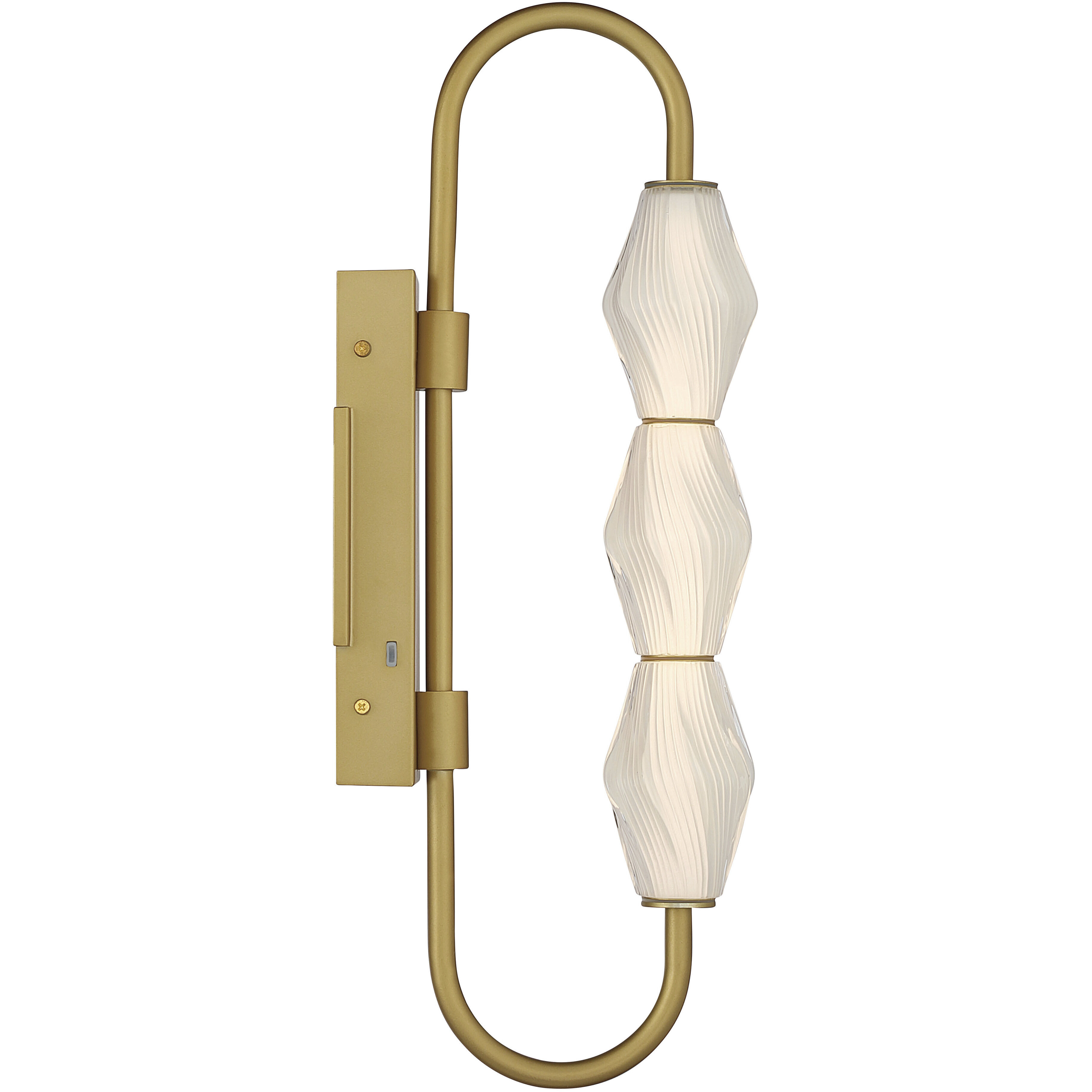 Geode 3 Light 21.5 inch Satin Brushed Gold Outdoor Wall Light