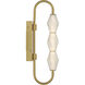 Geode 3 Light 21.5 inch Satin Brushed Gold Outdoor Wall Light