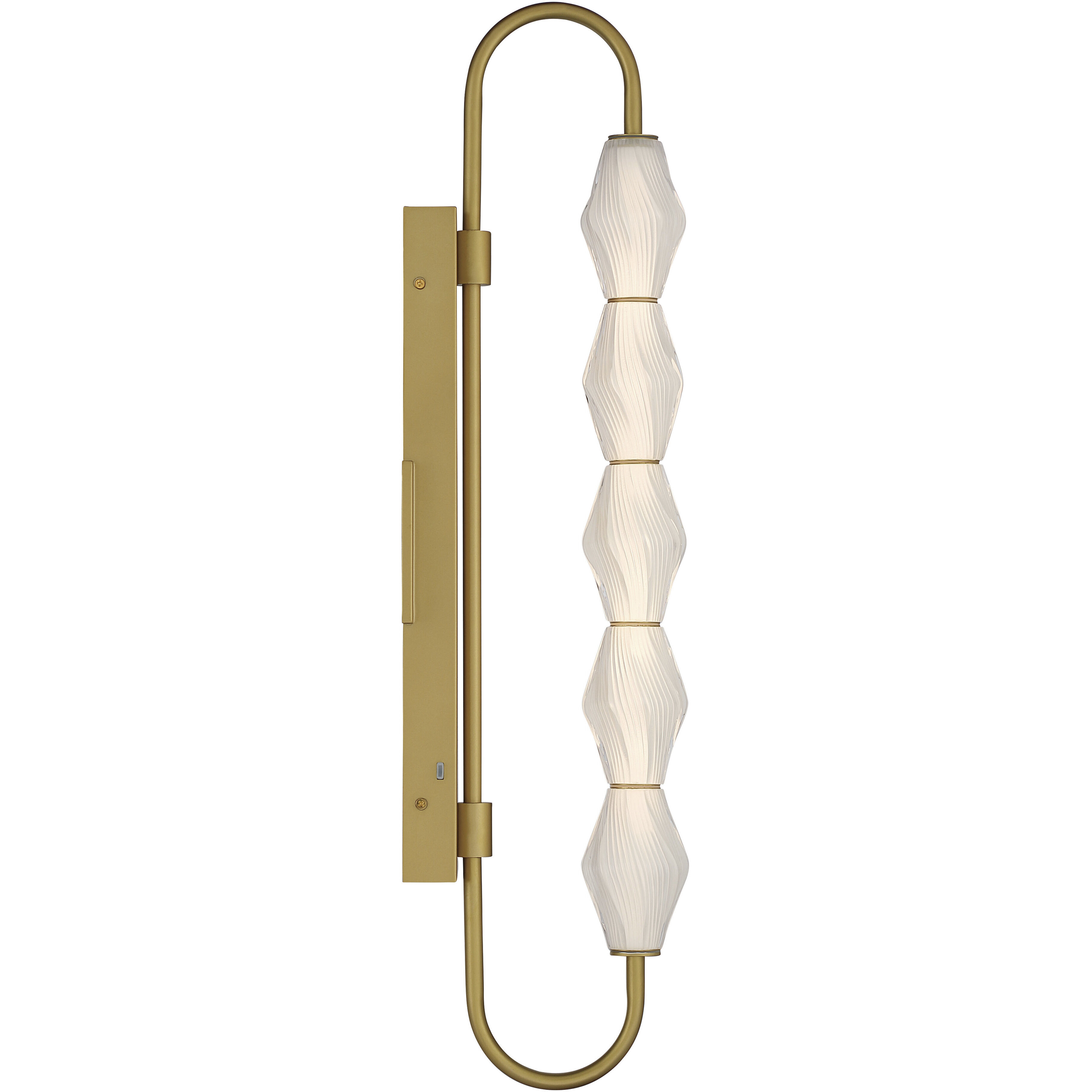 Geode 5 Light 31.75 inch Satin Brushed Gold Outdoor Wall Light