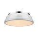 Duncan 2 Light 14 inch Chrome Flush Mount Ceiling Light in White, Damp