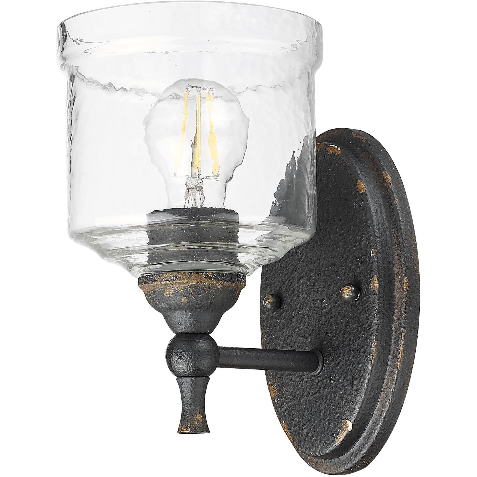Keating 1 Light 5.88 inch Antique Black Iron Wall Sconce Wall Light