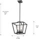 Mercer 11.75 inch 60.00 watt Matte Black Chandelier Ceiling Light, Convertible